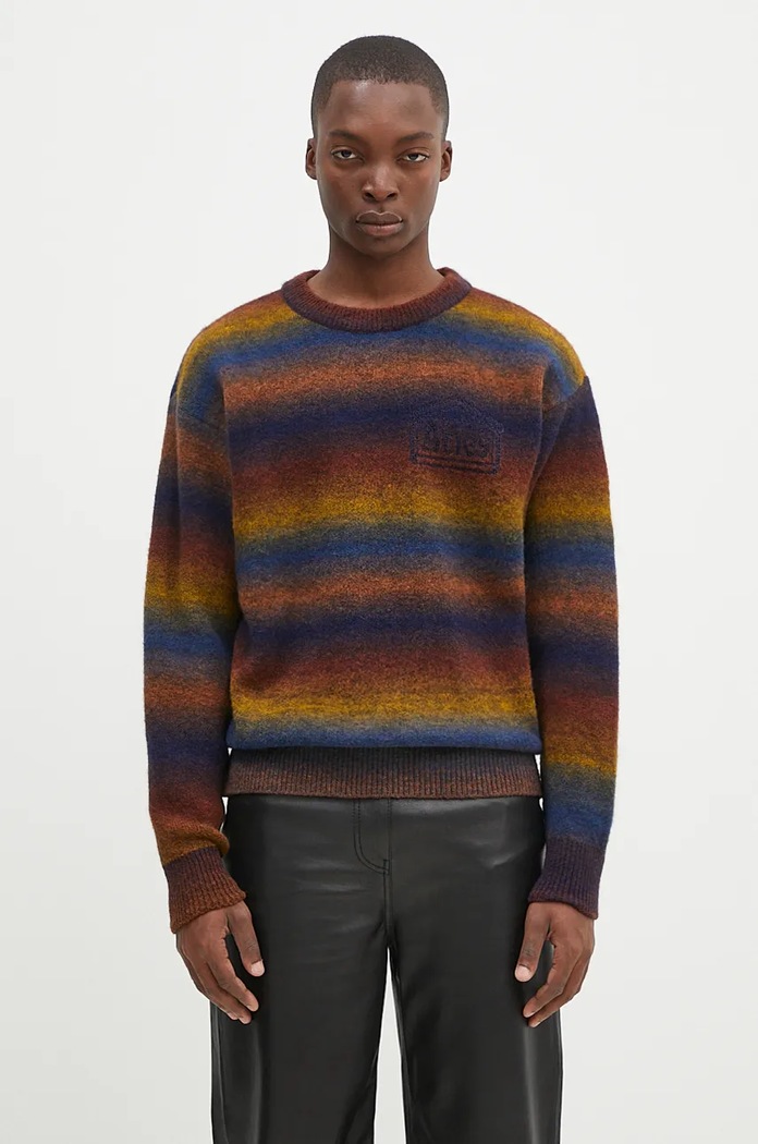 Pulover s dodatkom vune Aries Boucle Space Dye Knit s uzorkom šarena AR2001902