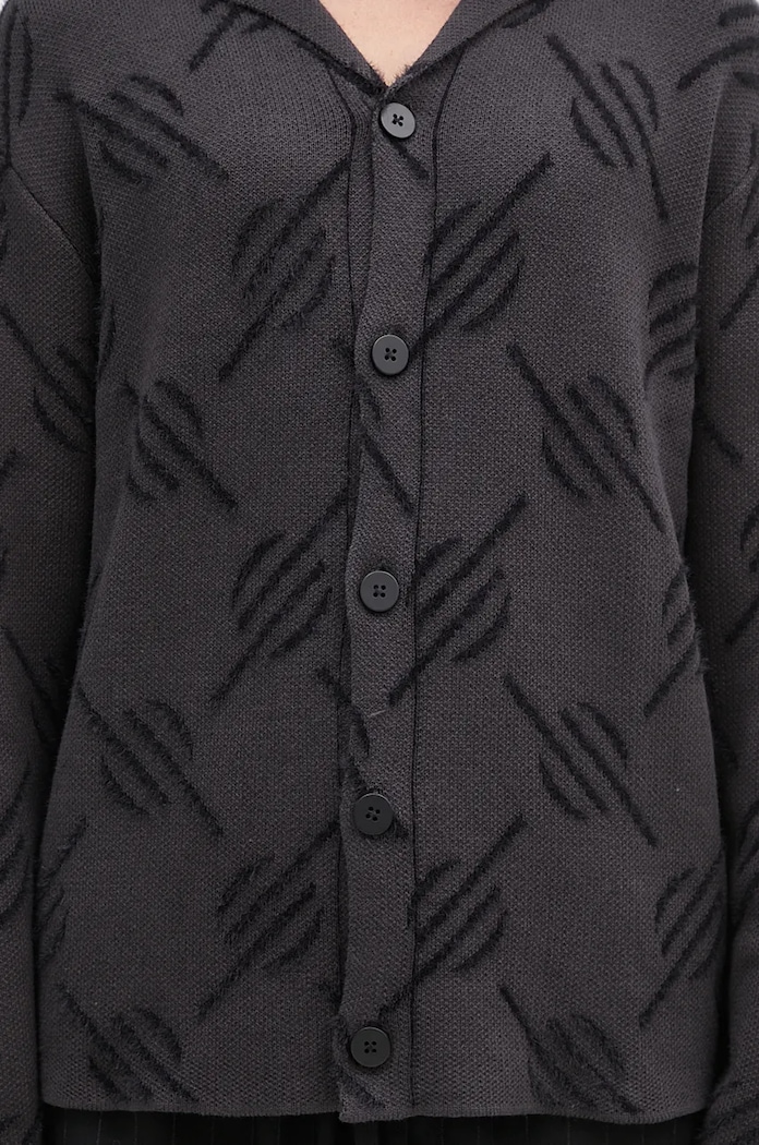 Daily Paper kardigán Kirabo Monogram Knit Cardigan fekete 2421031