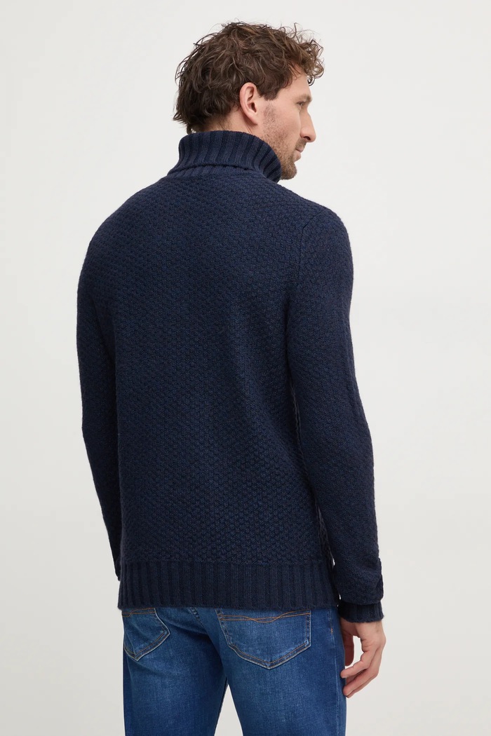 Odzież Sisley sweter z domieszką wełny 1176S200T granatowy