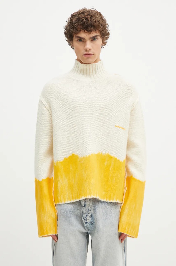 A-COLD-WALL* woolen jumper Saturate Knit High Neck chunky beige ACWMK171