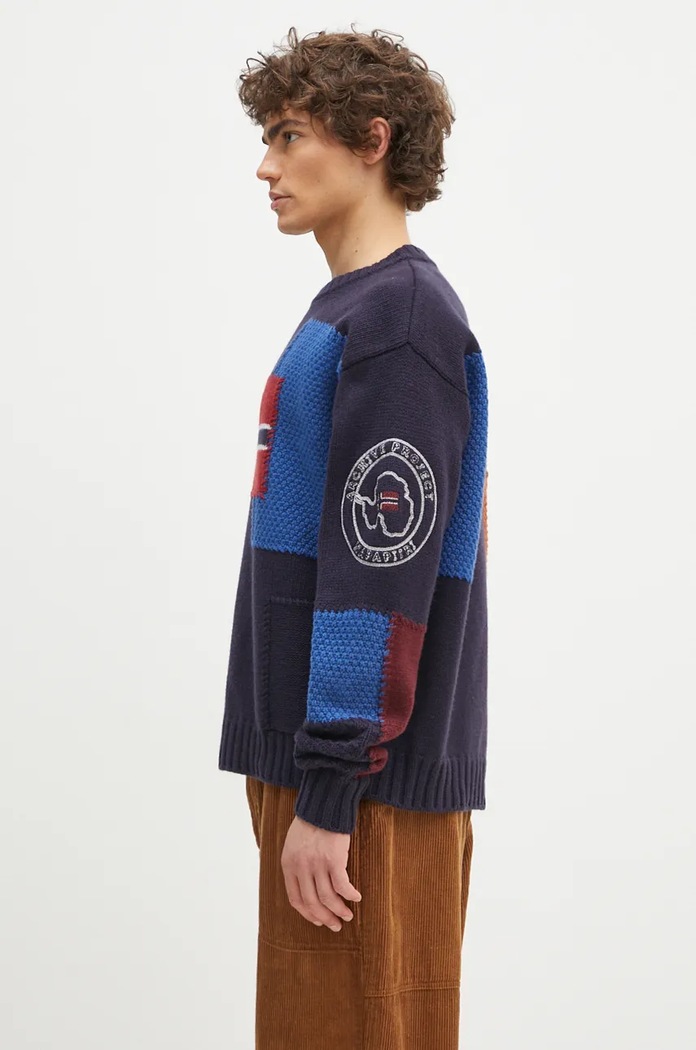 Napapijri sweter wełniany Patchwork NP0A4IK8MP11 multicolor AW24