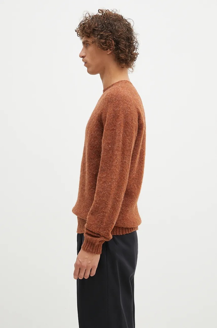 Vlnený sveter Norse Projects Birnir Brushed Lambswool N45.0520.4001 hnedá AW24