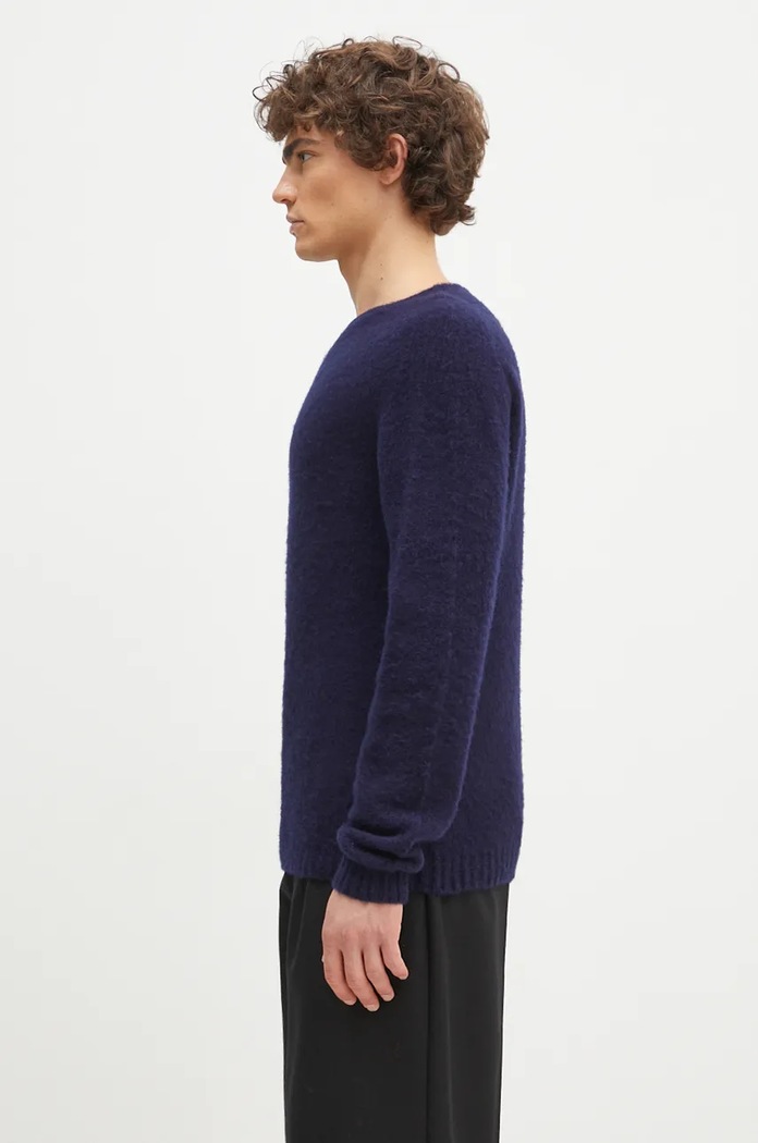 Μάλλινο πουλόβερ Norse Projects Birnir Brushed Lambswool N45.0520.7004 σκούρο μπλε AW24