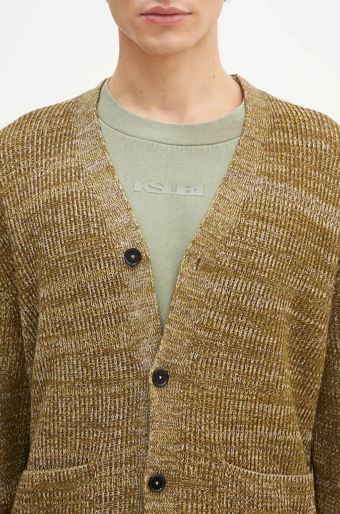 Μάλλινη ζακέτα Norse Projects Loki Wool Cotton Rib Cardigan πράσινο N45.0618.8096