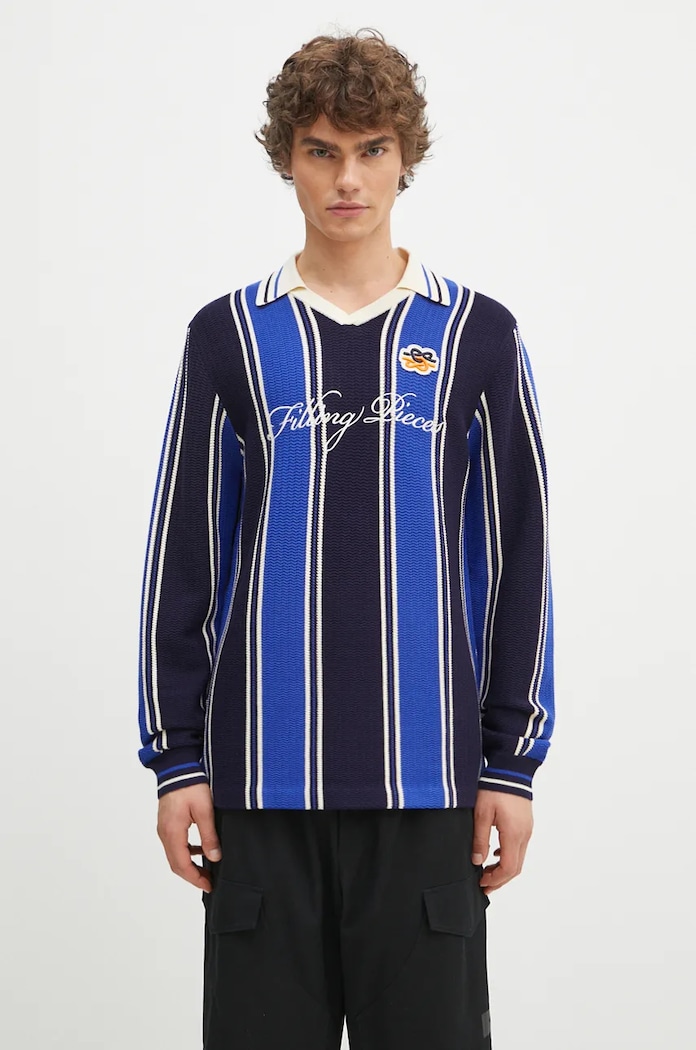 Filling Pieces pulóver Knit Football Jersey mintás sötétkék 91099041925