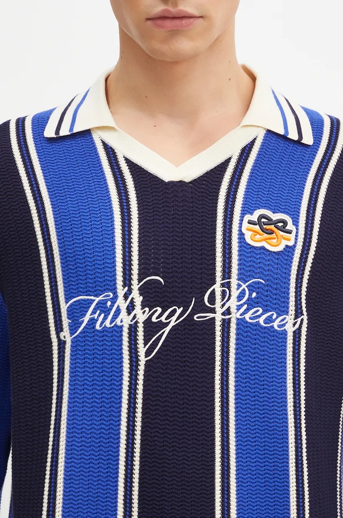 Filling Pieces pulóver Knit Football Jersey sötétkék 91099041925