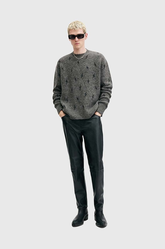 AllSaints sweter z domieszką wełny ZAP CREW M072KB