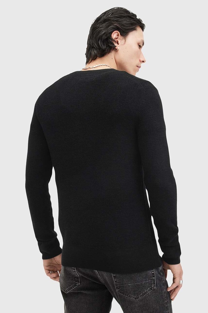 Ρούχα Μάλλινο πουλόβερ AllSaints IVAR MERINO CREW M087KB μαύρο