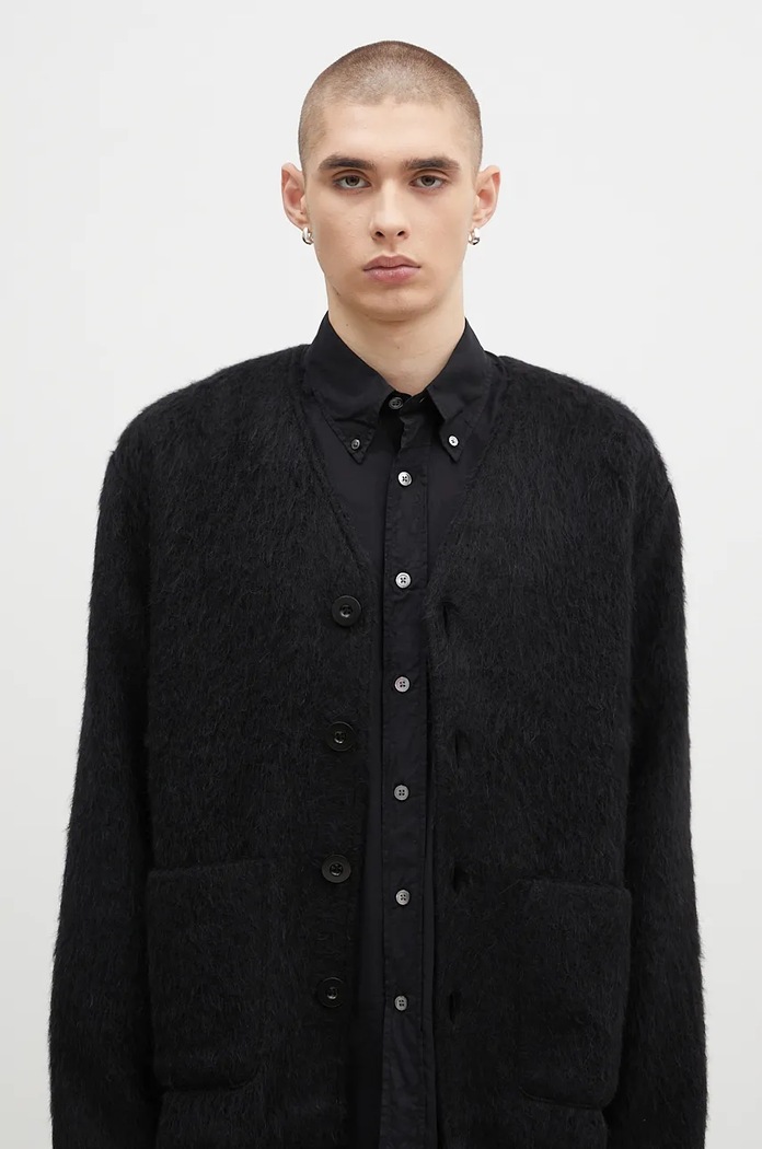 Kardigán s prímesou vlny Our Legacy Cardigan čierna M4206CBM