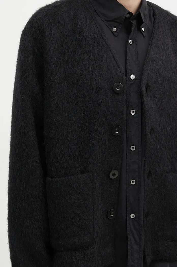 Kardigán s prímesou vlny Our Legacy Cardigan M4206CBM čierna