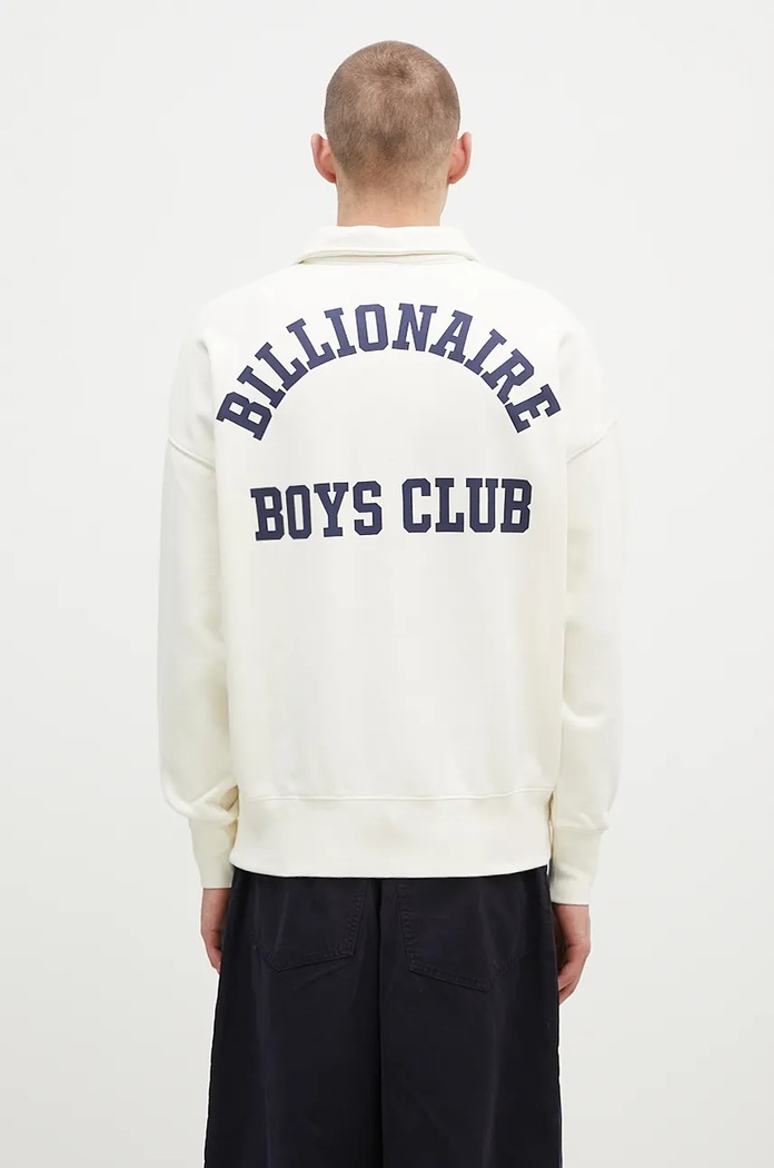 Odzież Billionaire Boys Club bluza bawełniana College Quarter Zip B24343 beżowy