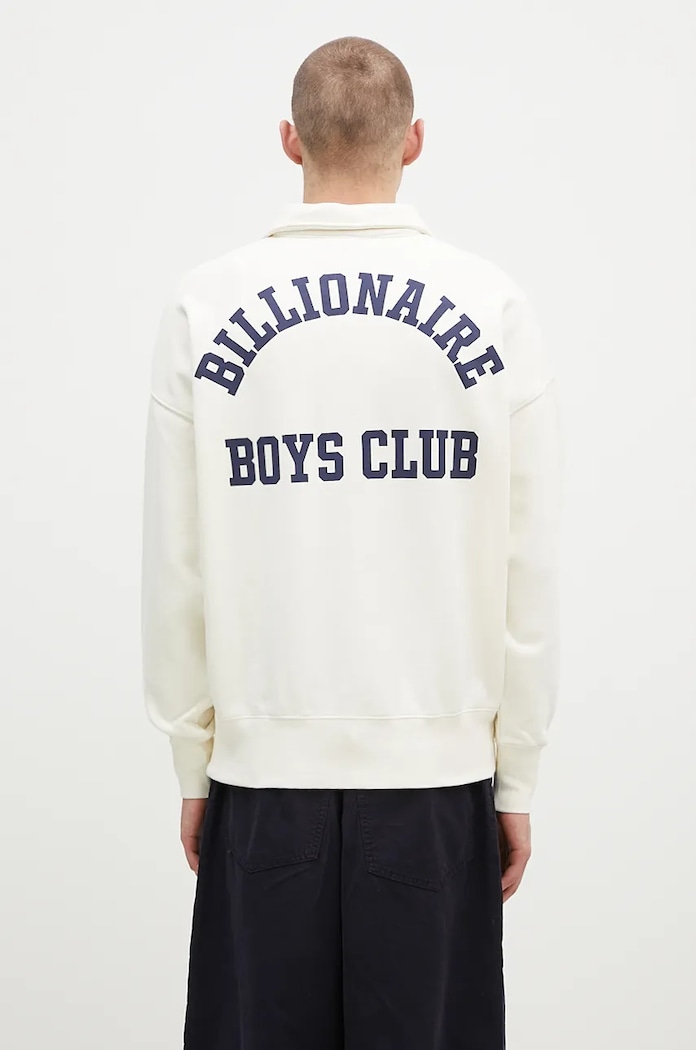 Odzież Billionaire Boys Club bluza bawełniana College Quarter Zip B24343 beżowy