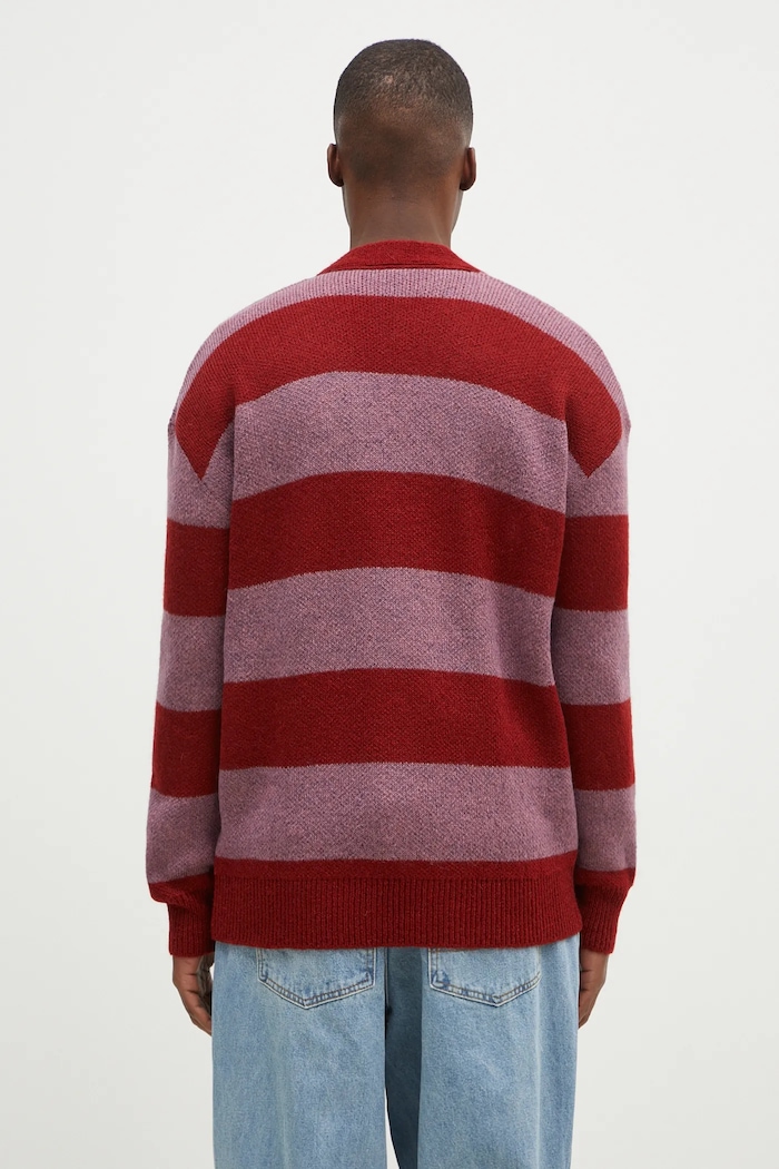 Oblečenie Kardigán No Problemo Striped Mohair Oversized Cardigan NP20025.02 burgundské