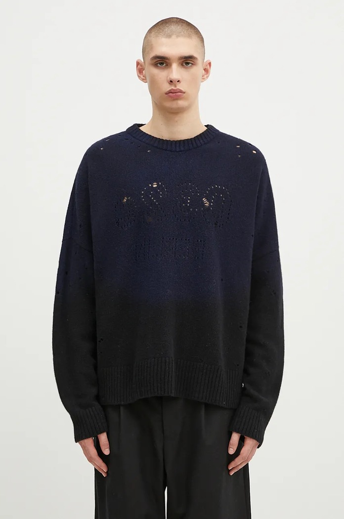 Vuneni pulover 032C ''Lazer Selfie'' Sweater s uzorkom mornarsko plava F24.URK.1512.050