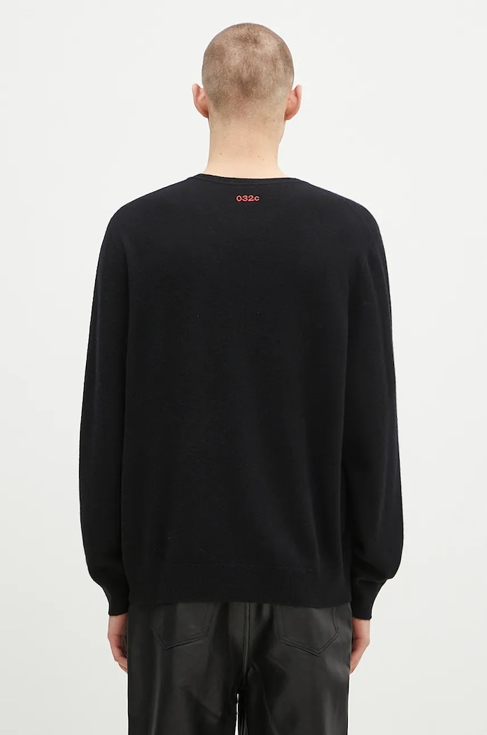 Дрехи Вълнен пуловер 032C Logo Cashmere Blend Sweater F24.URK.1571.000 черен