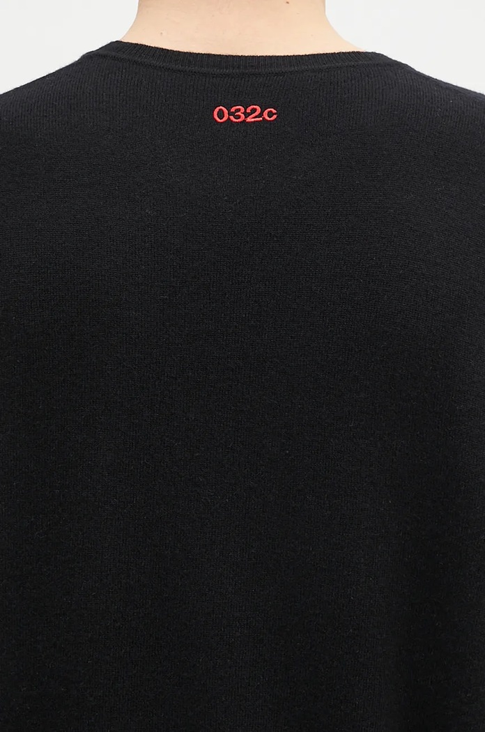 Вълнен пуловер 032C Logo Cashmere Blend Sweater черен F24.URK.1571.000