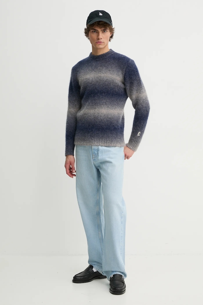 Études Studio sweter wełniany H24MMKNI603 granatowy AW24