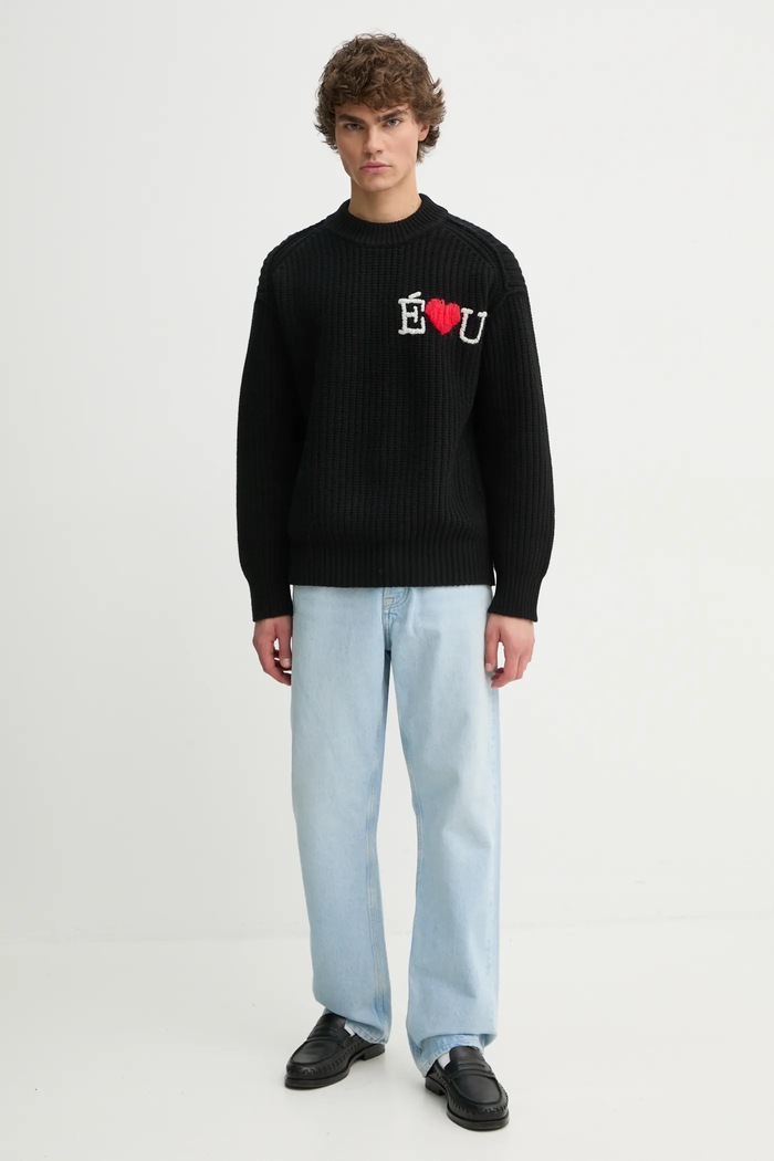 Volnen pulover Études Studio H24MMKNI605 črna AW24