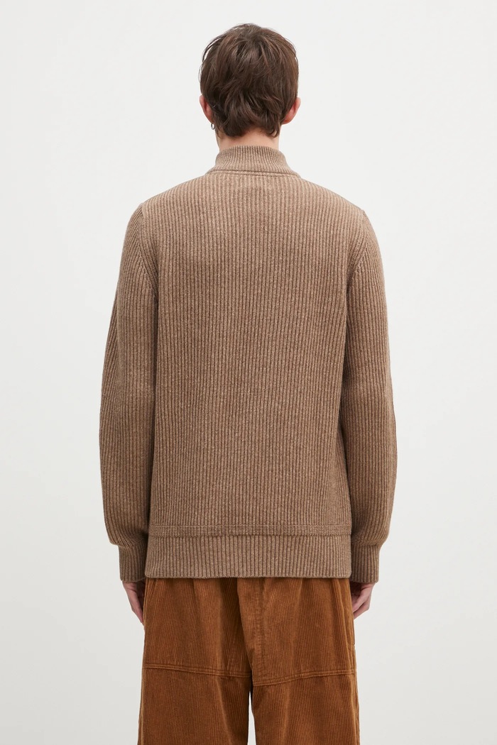 Oblačila Volnen pulover Baracuta Barbour x Baracut Miller Half Zip Knit BRMAG0192 bež