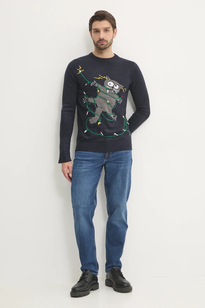 Lindbergh sweter 30.800242.NAVY granatowy AW24