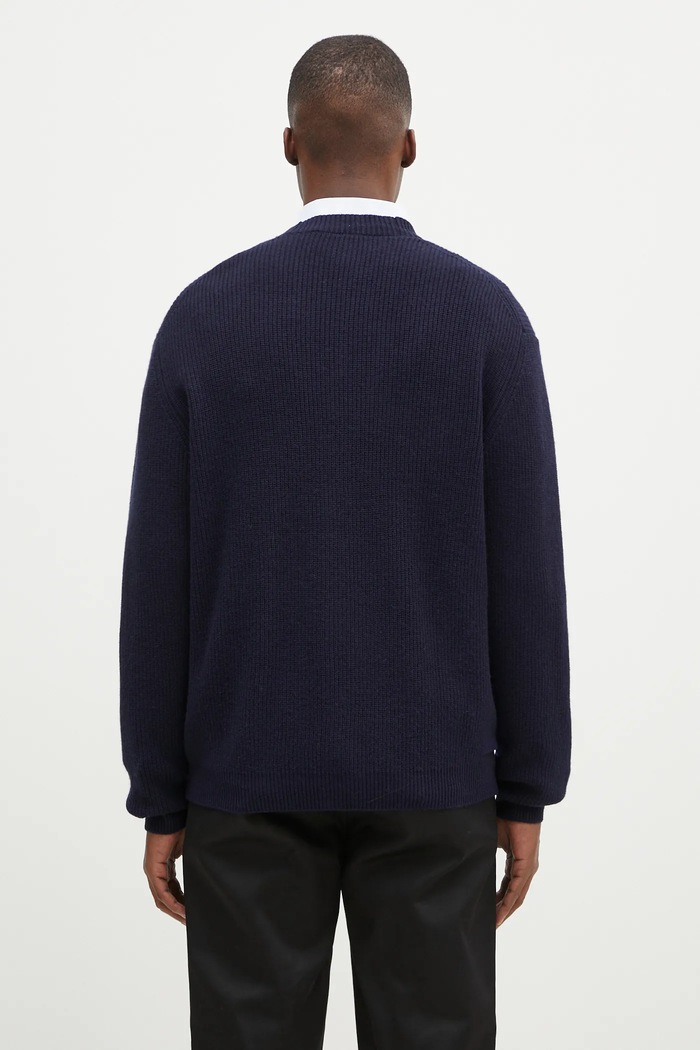 Clothing Maison Kitsuné wool blend cardigan Bold Fox Head NM00501KT1093 navy