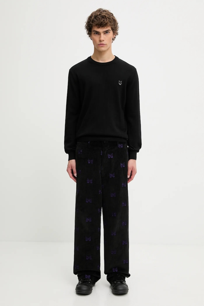 Maison Kitsuné woolen jumper Bold Fox Head Patch MM00815KT1036 black