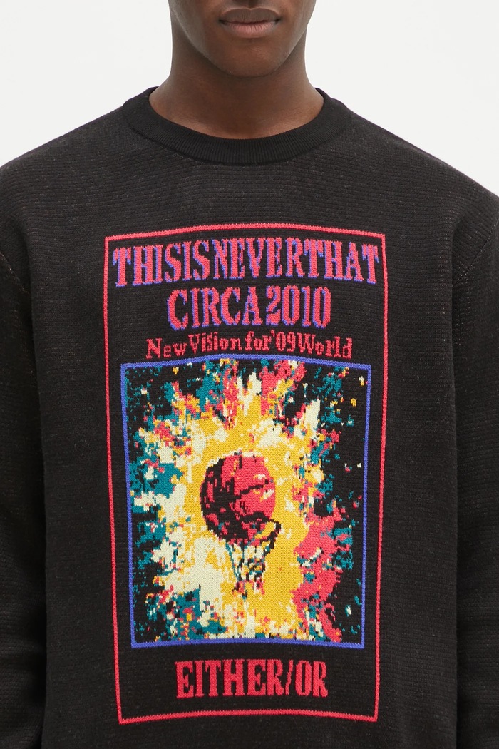 Свитер с примесью шерсти thisisneverthat Basketball Hoop Knit Sweater чёрный TN243KKNPK04