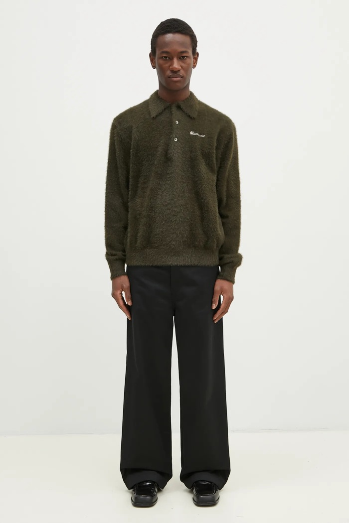 Πουλόβερ thisisneverthat SCT-Logo Shaggy Knit Polo TN243KKNPK08 πράσινο