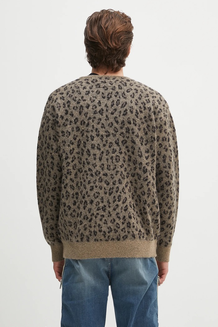 Oblečenie Vlnený kardigán Wacko Maria Leopard Mohair 24FW.WMK.KN12 hnedá