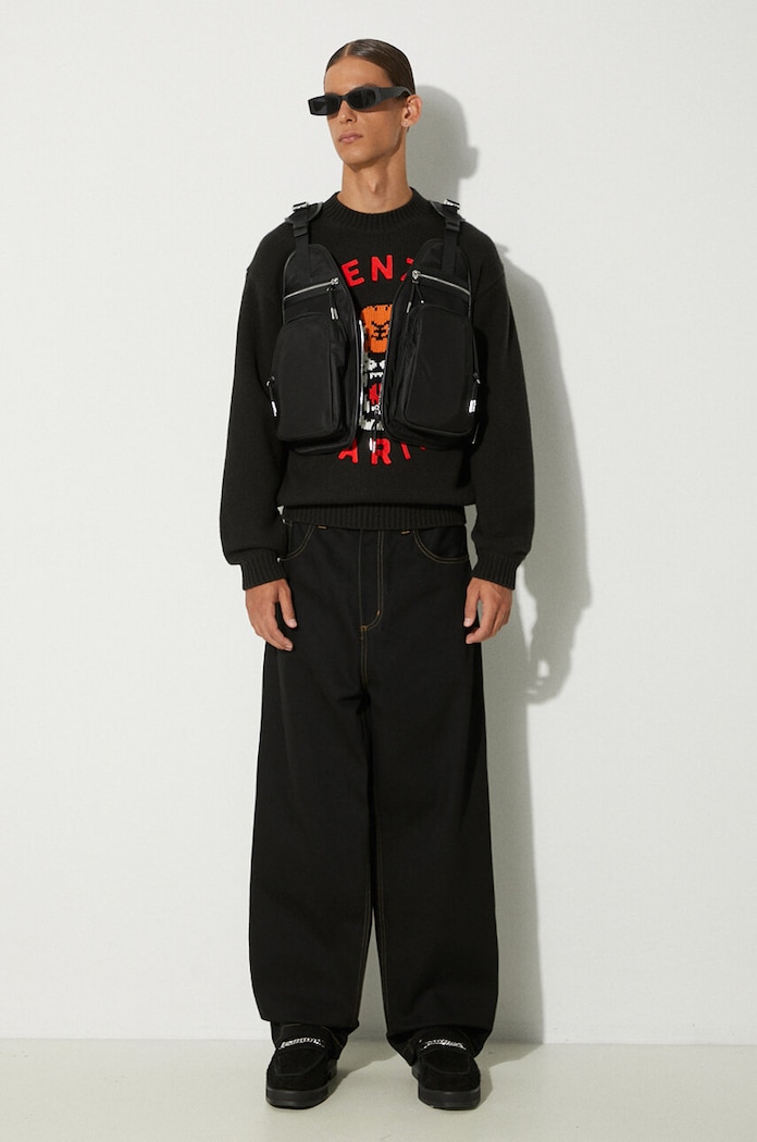 Vlněný svetr Kenzo Rws Lucky Tiger Jumper FE68PU4773LH.99J černá AW24