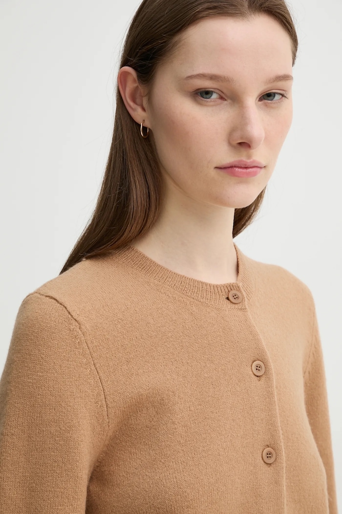 A.P.C. kardigan wełniany cardigan mila brązowy WVBDK.F22301