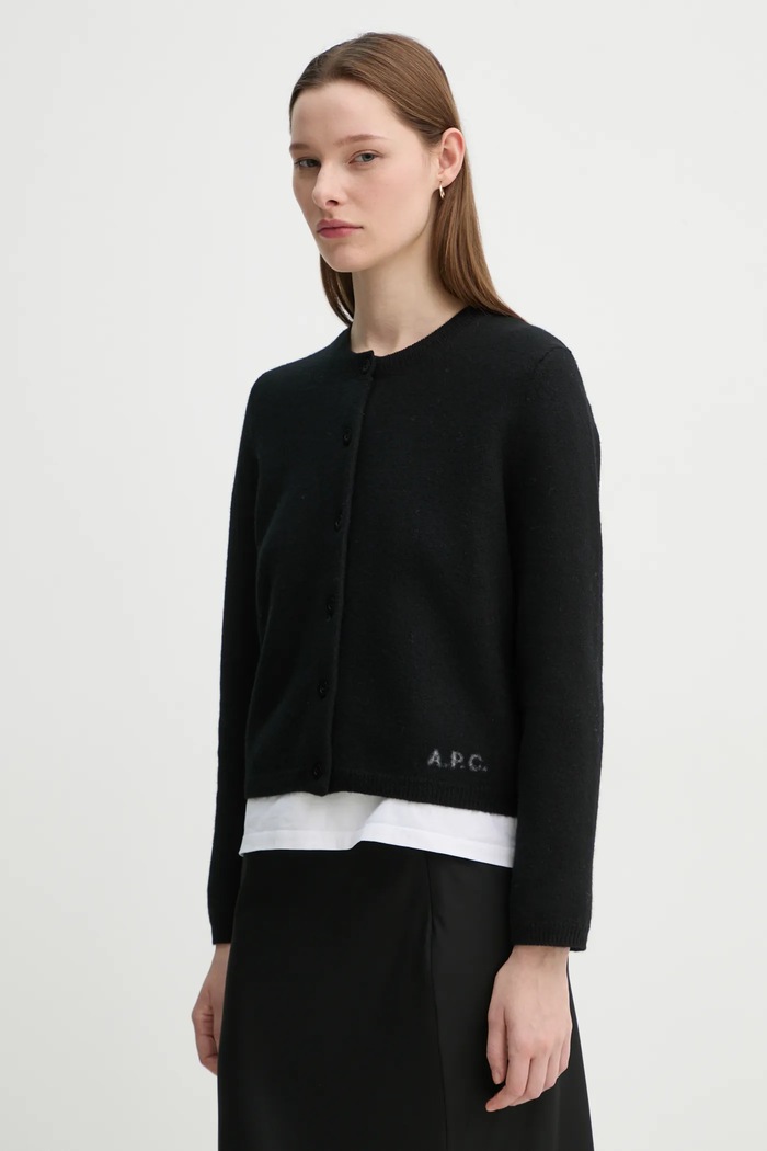 Μάλλινη ζακέτα A.P.C. cardigan mila μαλλί μαύρο WVBDK.F22301