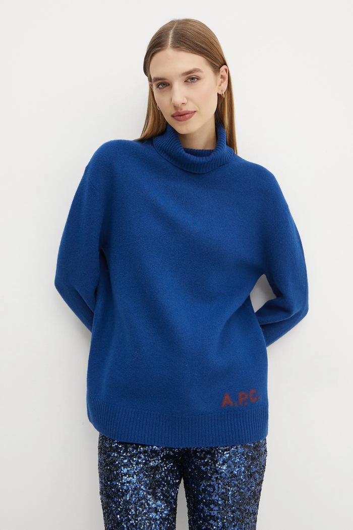 Vuneni pulover A.P.C. pull walter mornarsko plava WVBDK.M23248