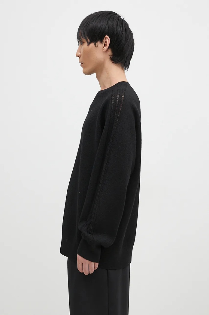 Vlněný svetr Y-3 3-S Knit Crew IW7483 černá AW24