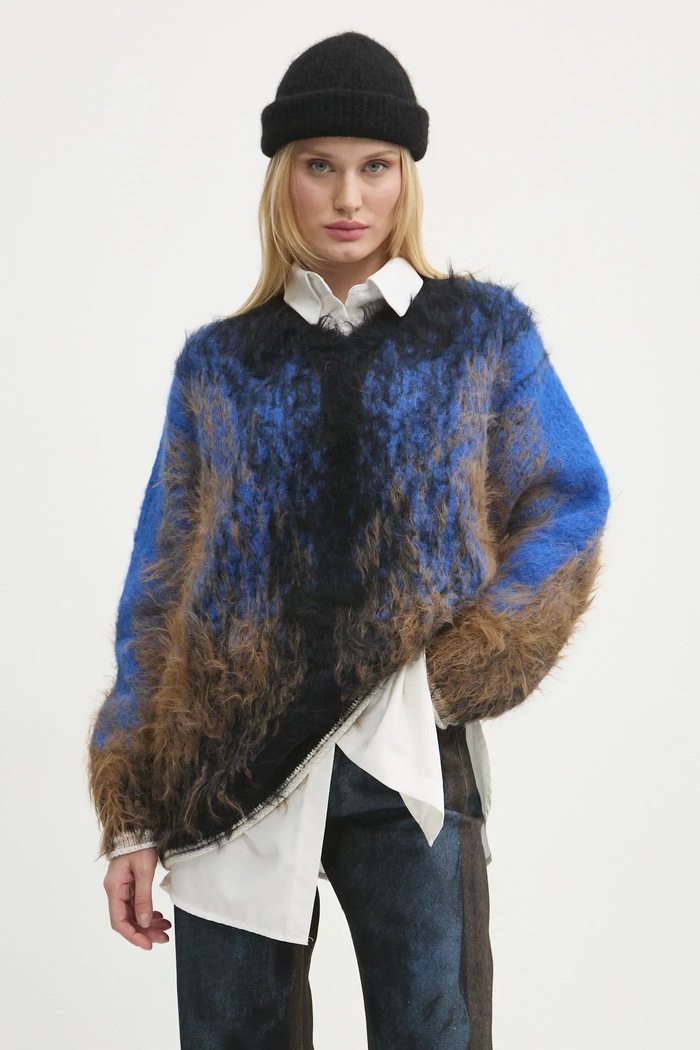 Clothing Y/Project wool blend jumper HAIRY GRADIENT SWEATER 206SW012 navy
