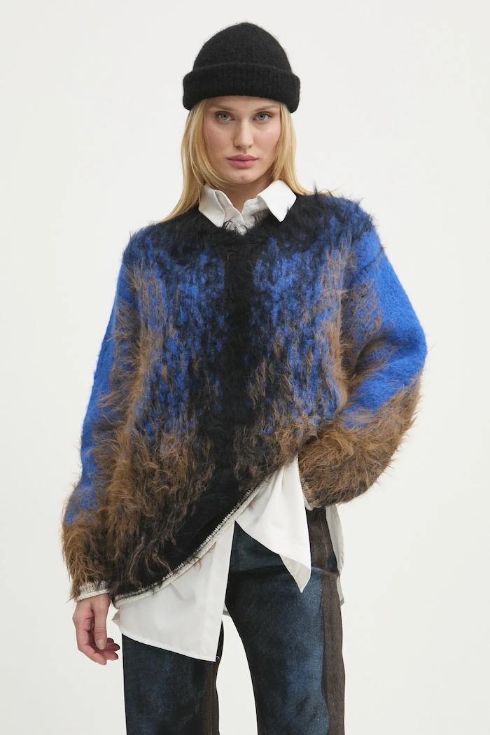 Clothing Y/Project wool blend jumper HAIRY GRADIENT SWEATER 206SW012 navy