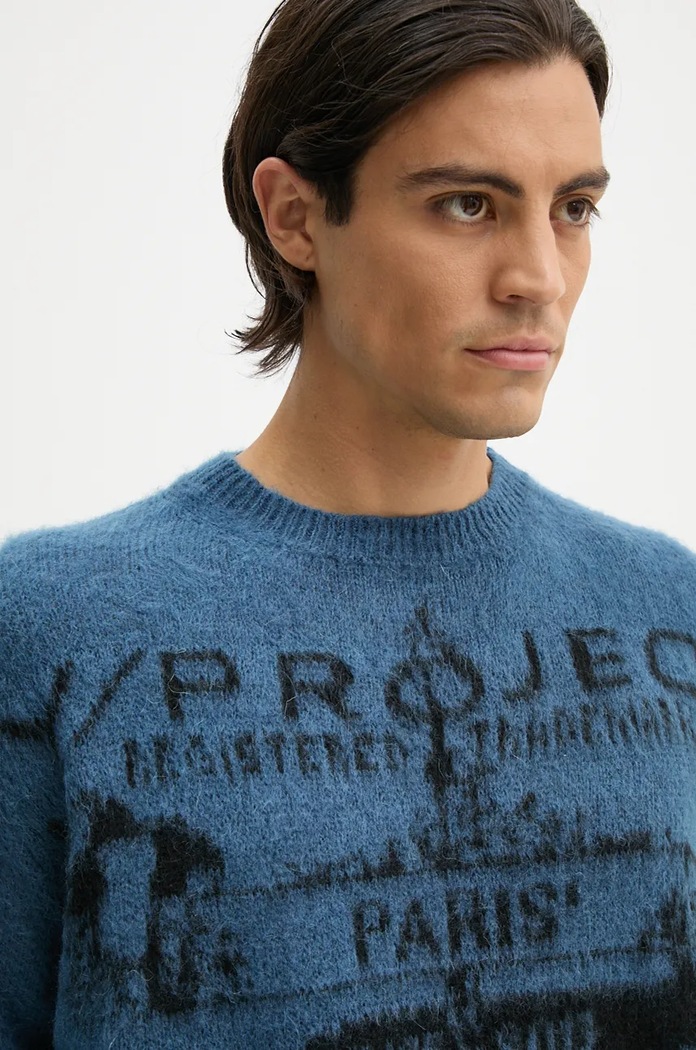 Пуловер с мохер Y/Project PARIS' BEST JACQUARD PULLOVER 206SW001