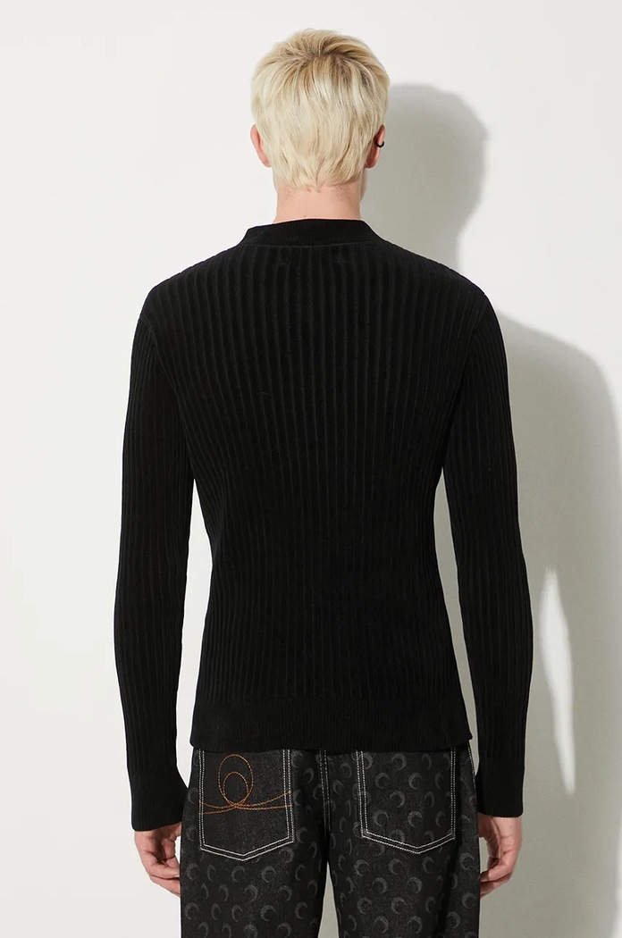 Martine Rose sweter Chenille V-Neck Jumper 946YA02008 czarny