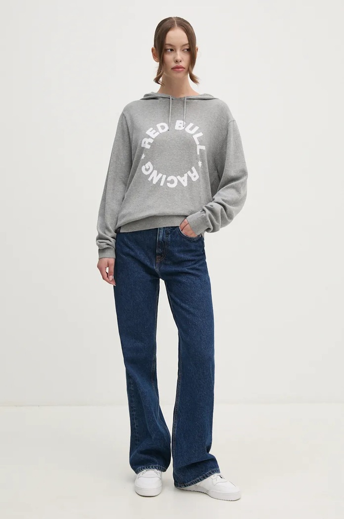 Pamučni pulover Red Bull Racing x Pepe Jeans siva RU700001