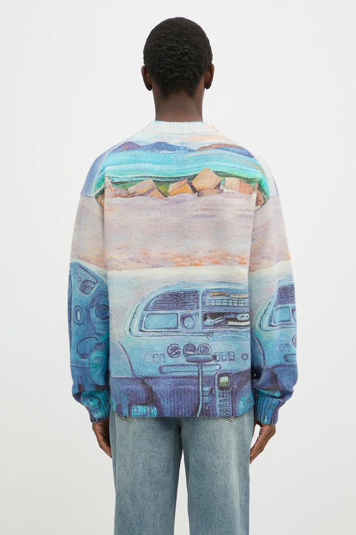 Abbigliamento JW Anderson maglione in lana Printed Jumper KW1294.YN0373.835 blu