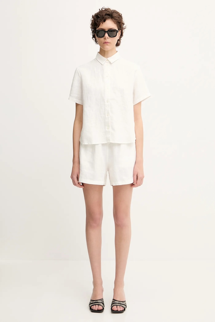 Samsoe Samsoe linen shorts MAREN F23900001 white