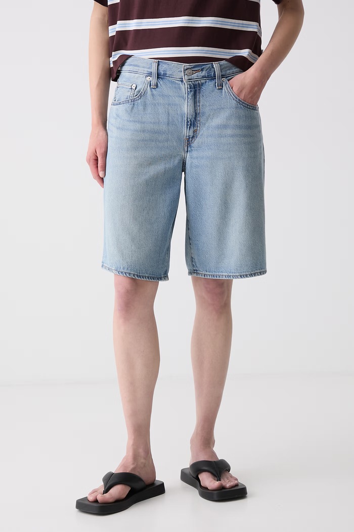 Levi's σορτς γυναικεία ντένιμ BAGGY DAD μπλε 000MJ