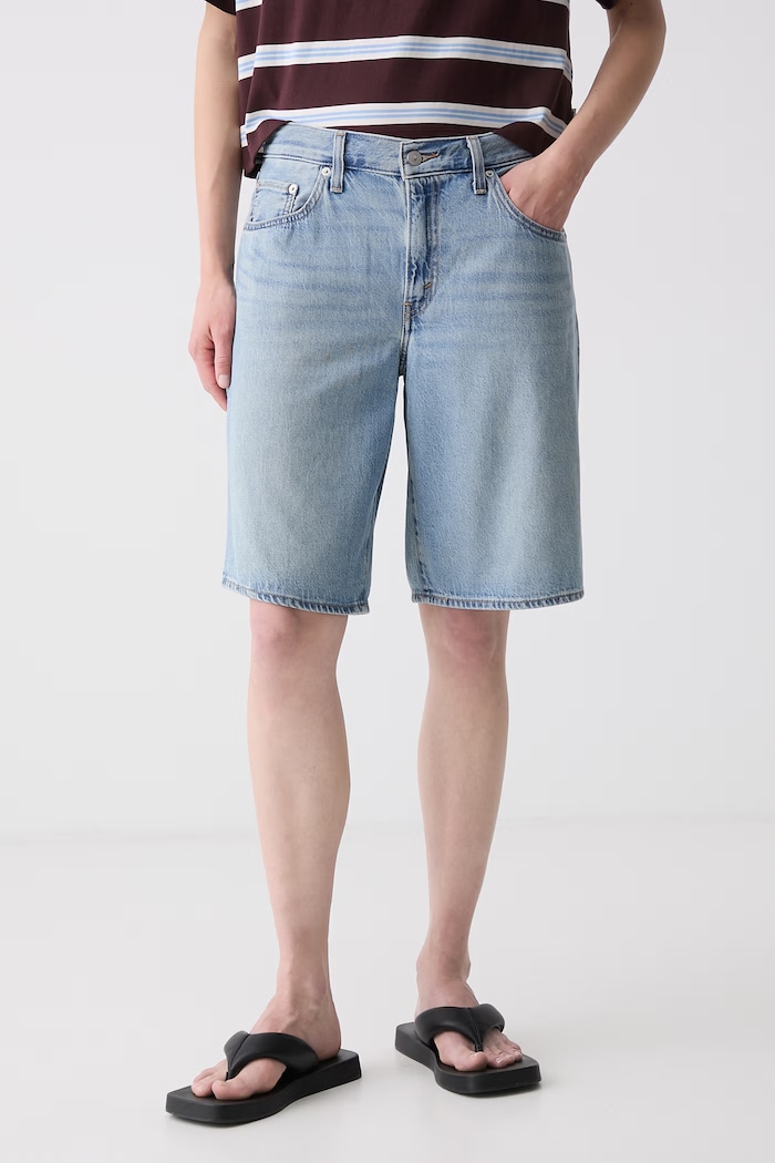 Levi's rövidnadrág női farmer BAGGY DAD kék 000MJ