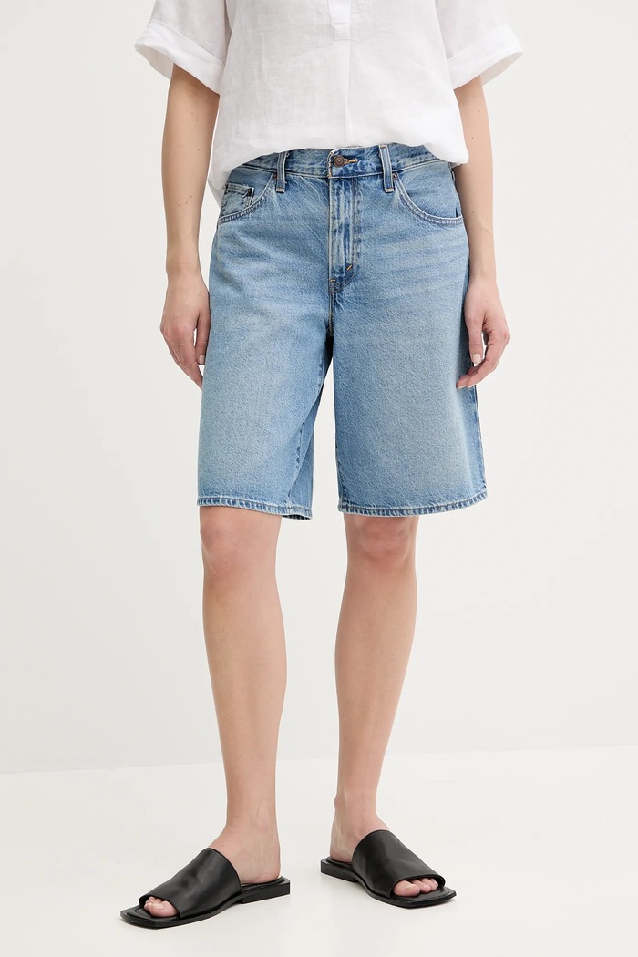 Levi's szorty jeansowe BAGGY DAD bawełna niebieski 000MJ
