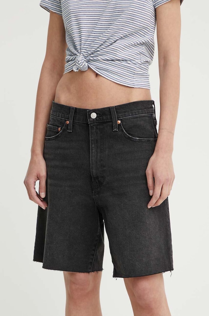 Τζιν σορτς Levi's BERMUDA SHORT με ελαστάν μαύρο A8720