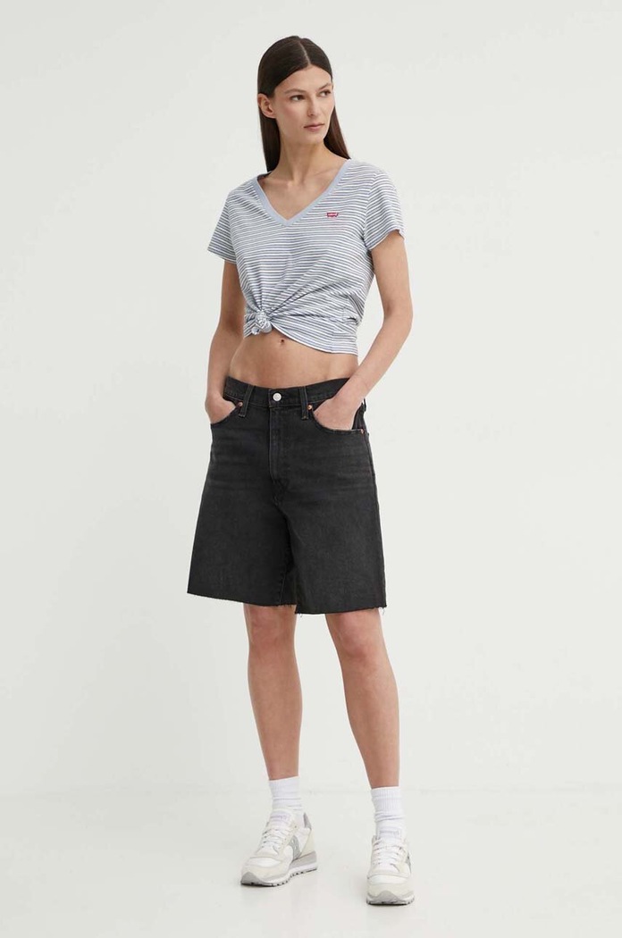 Τζιν σορτς Levi's BERMUDA SHORT A8720 μαύρο SS25