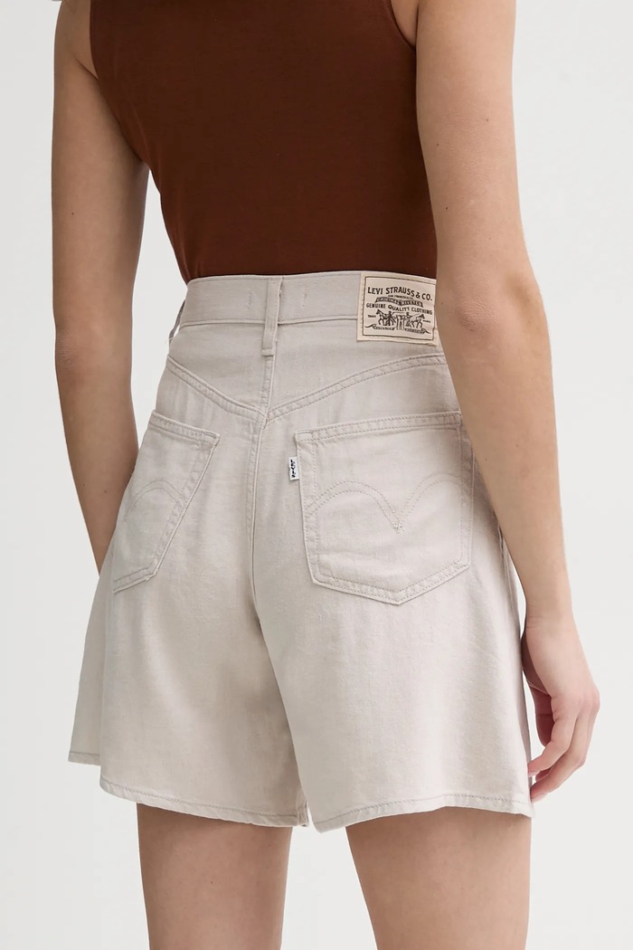 Odzież Levi's szorty damskie jeansowe HIGH BAGGY SHORT A9311 beżowy