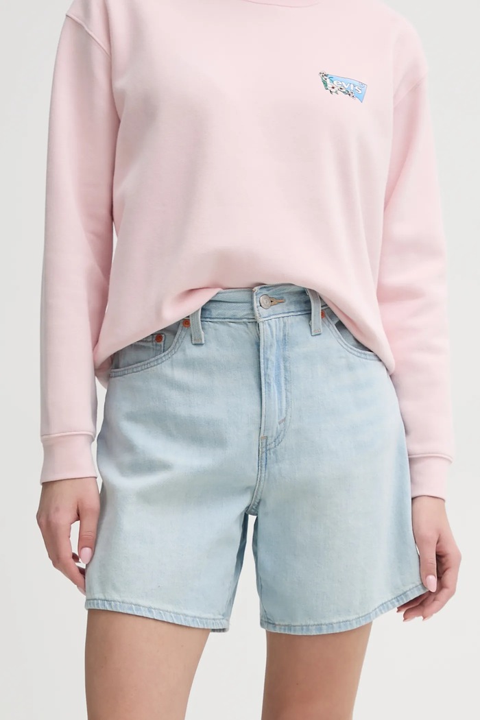 Levi's szorty damskie jeansowe HIGH BAGGY SHORT niebieski A9311