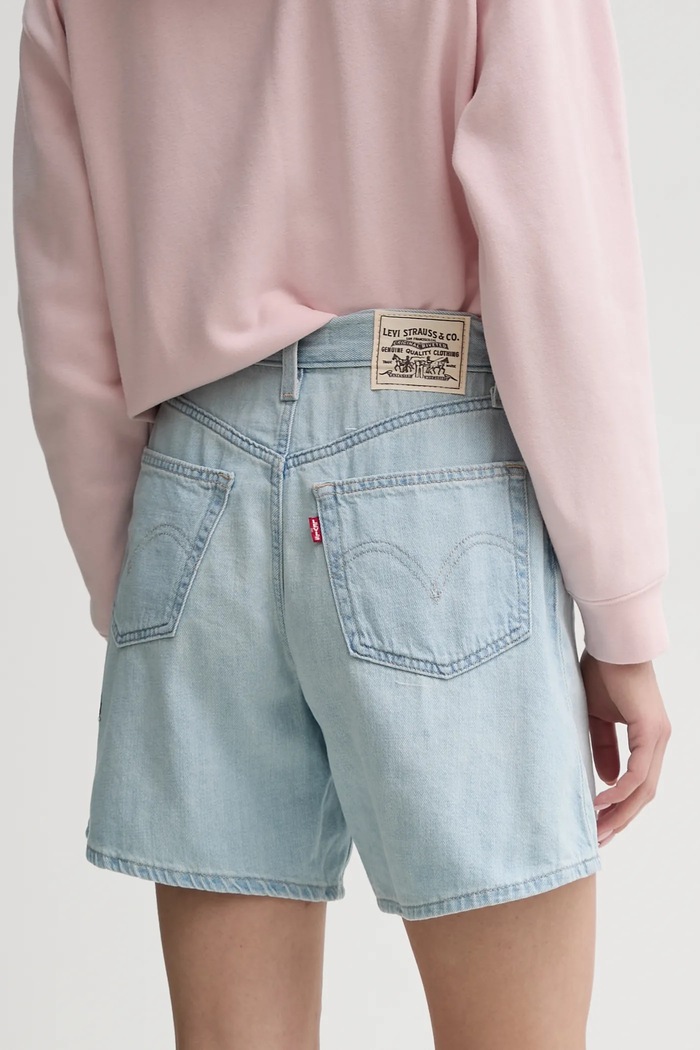 Odzież Levi's szorty damskie jeansowe HIGH BAGGY SHORT A9311 niebieski