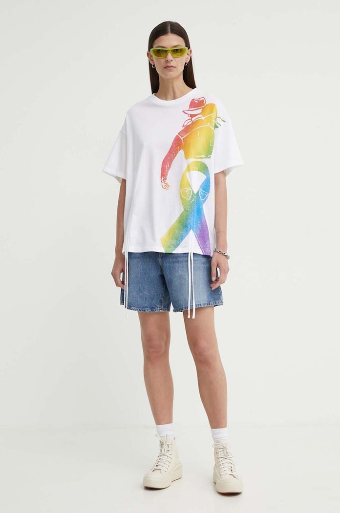 Levi's къс панталон дамски от деним HIGH BAGGY SHORT A9311 син AA00